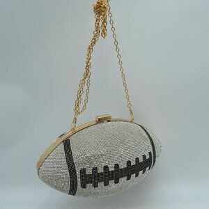 Women Football/Rugby Shaped Rhinestone Crossbody Evening Purse/Clutch/Handbag